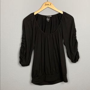 Funkadelic Clothing Black Open mid Sleeve Blouse